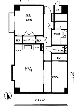 小田急線 新百合ケ丘駅 徒歩12分 3階建 築25年の間取り写真
