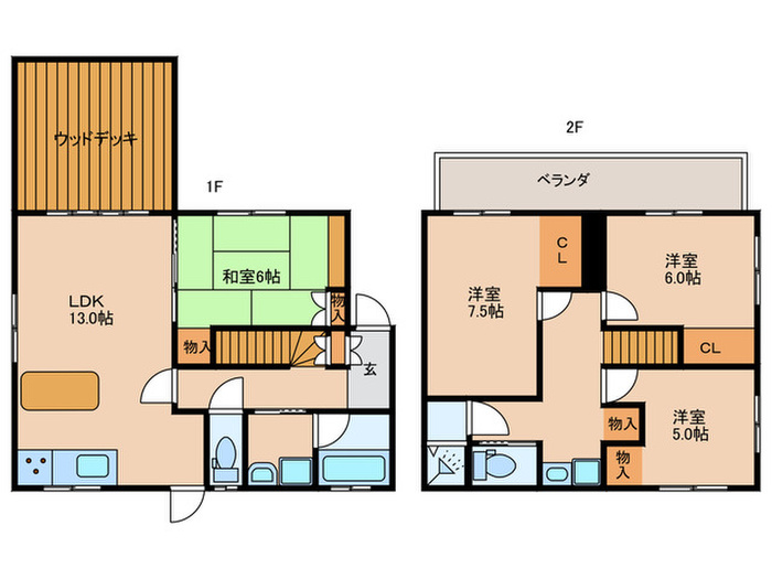 板橋本町戸建て賃貸の間取り写真