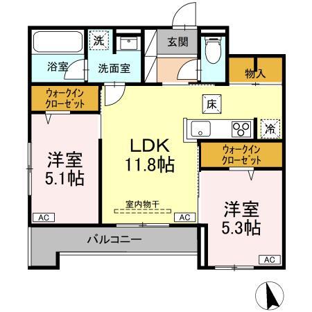 レーヴ・クレール東中央の間取り写真
