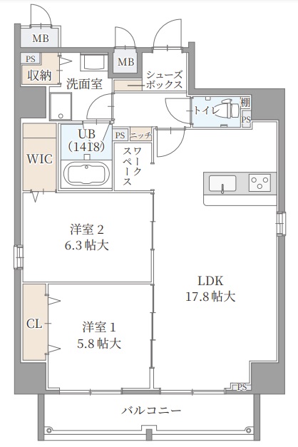 地下鉄谷町線 天満橋駅 徒歩3分 10階建 築3年の間取り写真