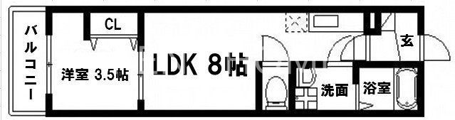 近鉄大阪線 長瀬駅 徒歩3分 3階建 築4年の間取り写真