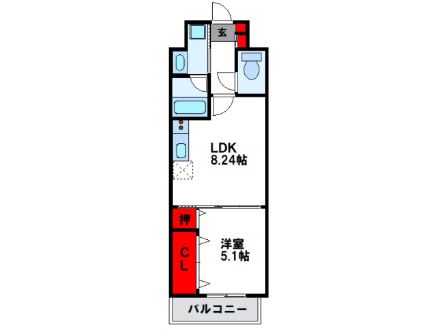 北九州市八幡東区枝光本町のマンションの間取り