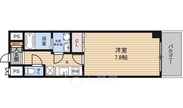 大阪市福島区海老江のマンションの間取り