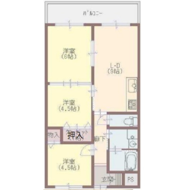 大阪市平野区喜連のマンションの間取り