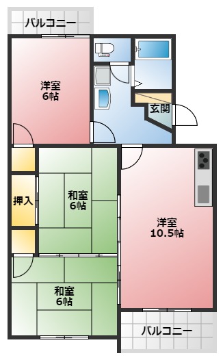 イーストハウスイワサキの間取り