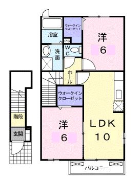 高松市田村町のアパートの間取り