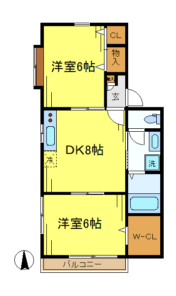 東京メトロ有楽町線 護国寺駅 徒歩8分 2階建 築38年の間取り写真