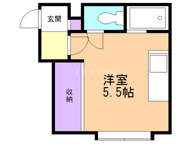 釧路市若草町のアパートの間取り