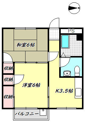 越谷市南越谷のマンションの間取り