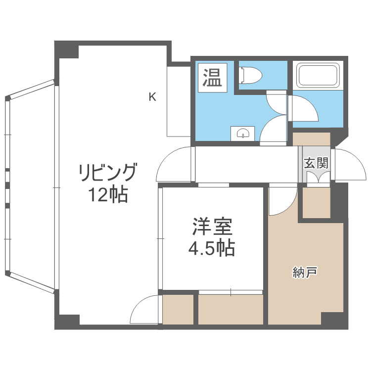 札幌市西区二十四軒四条のマンションの間取り