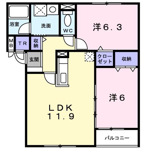 北海道小樽市新光２（アパート）の賃貸物件の間取り