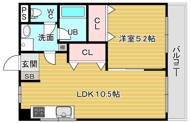 岸和田市小松里町のマンションの間取り