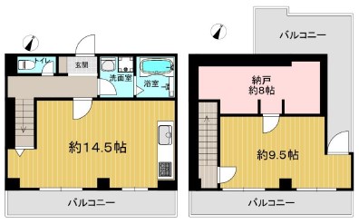 神戸市灘区高徳町のマンションの間取り