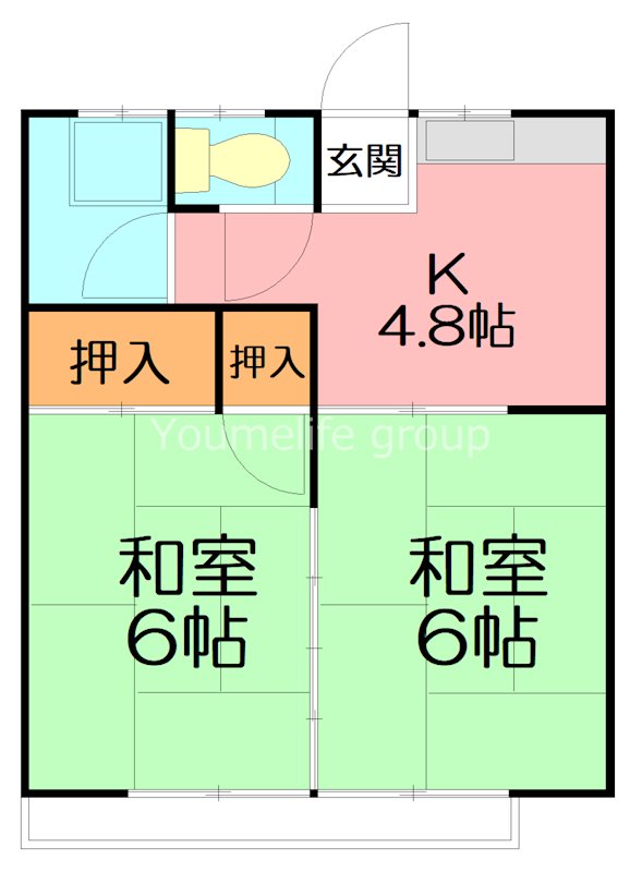 小田原市荻窪のアパートの間取り