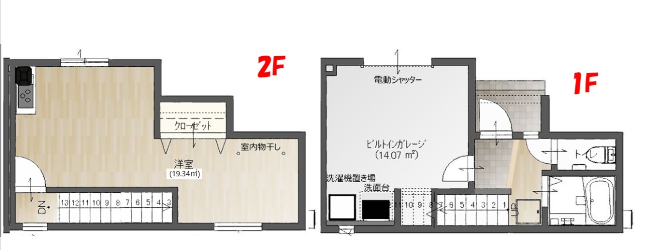 ガレージハウス桜木の間取り