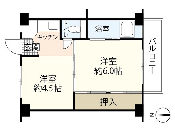 ビレッジハウス安古市５号棟の間取り