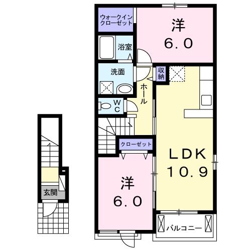 八戸市大字湊町のアパートの間取り