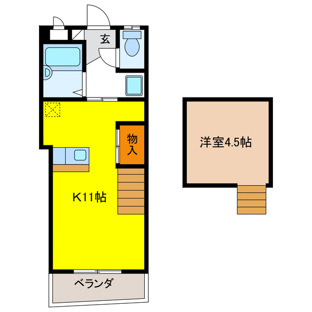 羽島郡岐南町下印食のマンションの間取り