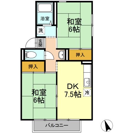 サリネージュ山手　A/B/C/D棟　D棟の間取り