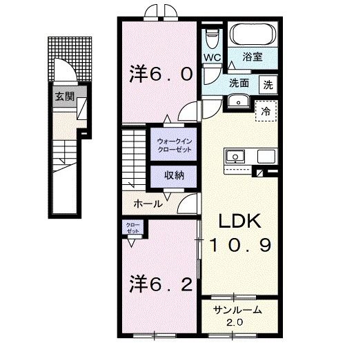 佐久市北川のアパートの間取り