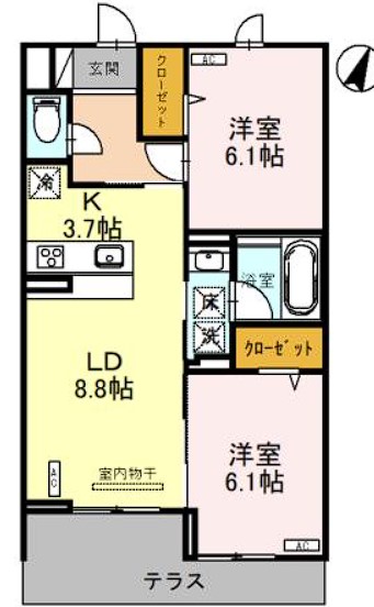 さいたま市北区本郷町のアパートの間取り