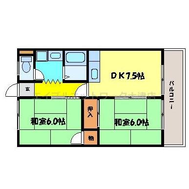 大津市唐崎のアパートの間取り