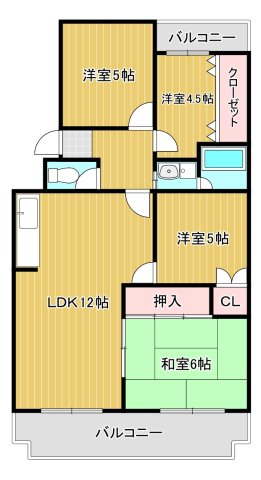 豊中市上野西のマンションの間取り