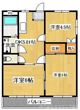 青梅市新町のマンションの間取り