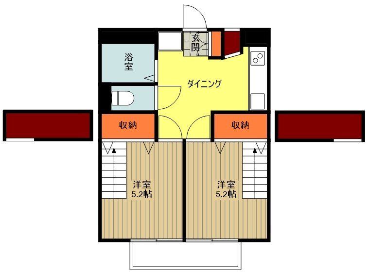 八王子市楢原町のアパートの間取り