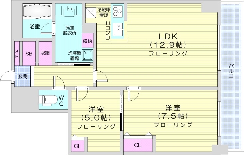 PRIMEURBAN札幌RIVERFRONTの間取り