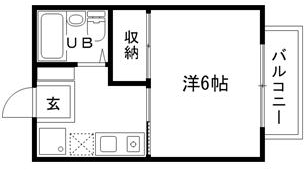 姫路市新在家中の町のアパートの間取り