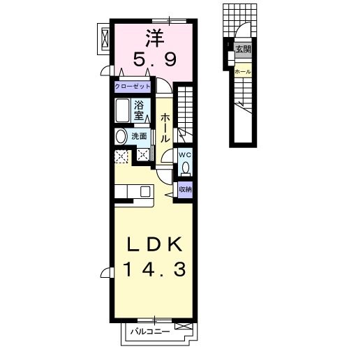 豊川市谷川町のアパートの間取り