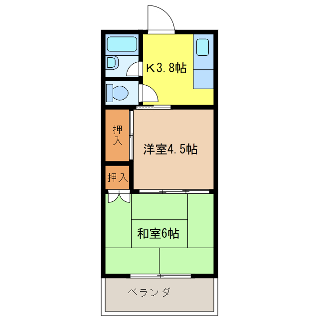 コーポ高比良の間取り