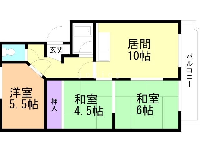 札幌市白石区本通のマンションの間取り