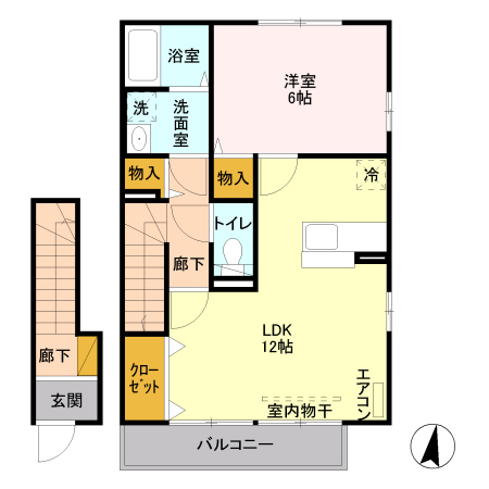 【高崎市新保町のアパートの間取り】