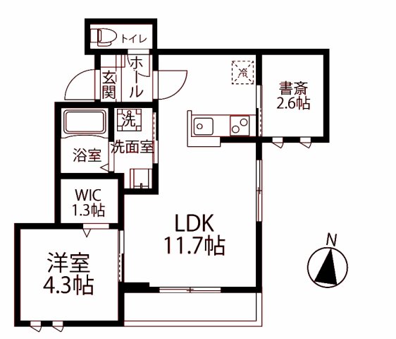 【川崎市中原区上丸子山王町のアパートの間取り】