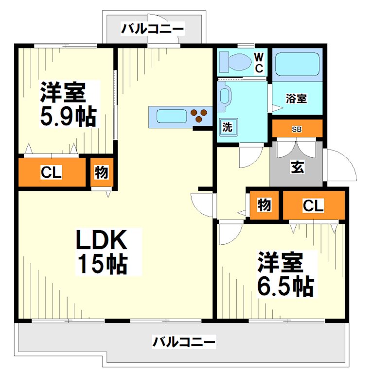 府中市押立町のマンションの間取り