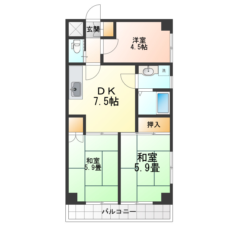 メゾンやまきの間取り