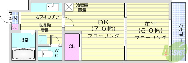 【イーグルハイツ萩野町の間取り】