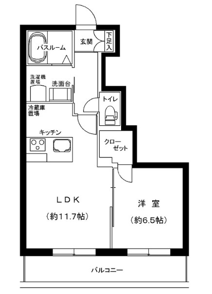 松戸市東松戸のマンションの間取り