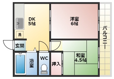 藤井寺市沢田のマンションの間取り