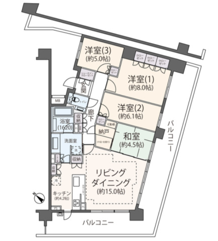 川崎市麻生区はるひ野のマンションの間取り