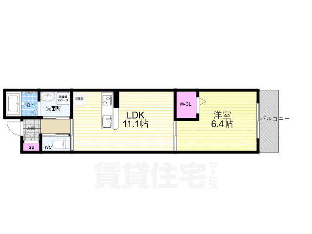 京都市東山区本町１１丁目のマンションの間取り