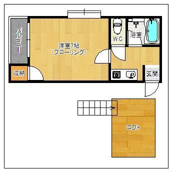 福岡市中央区谷のアパートの間取り