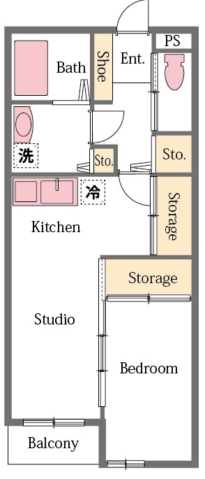 東松山市山崎町のアパートの間取り