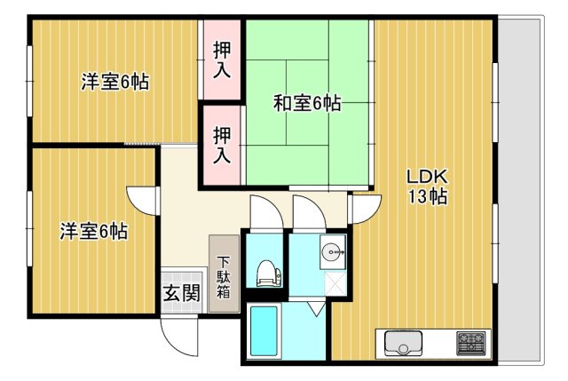 柏沼南台サンパワーC棟の間取り