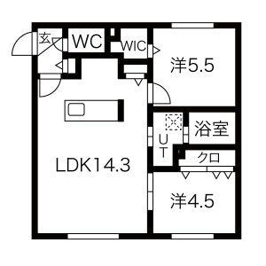 札幌市白石区東札幌一条のマンションの間取り