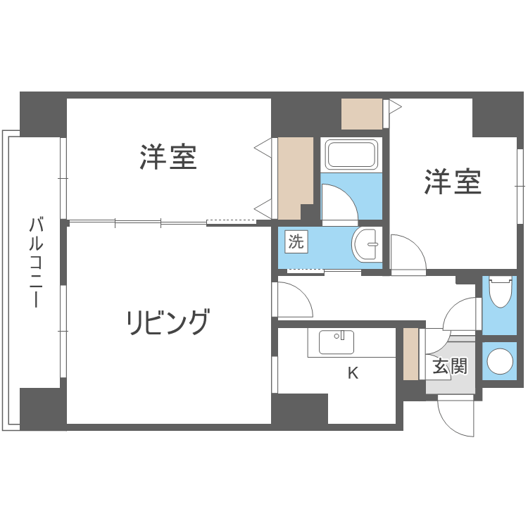 【札幌市中央区南五条西のマンションの間取り】