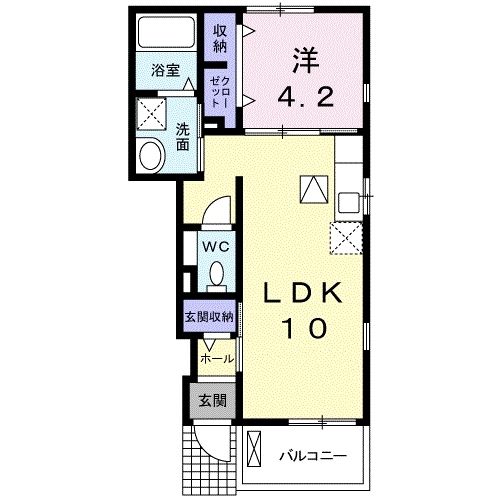 【海南市馬場町のアパートの間取り】