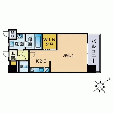 福岡市博多区比恵町のマンションの間取り